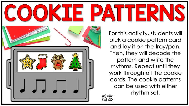 Christmas Rhythm Cookies Elementary Music Centers Game Craft Composition