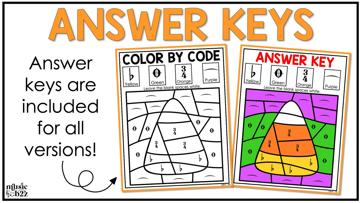 Halloween Music Coloring Color by Note Halloween Music Worksheets Music Symbols