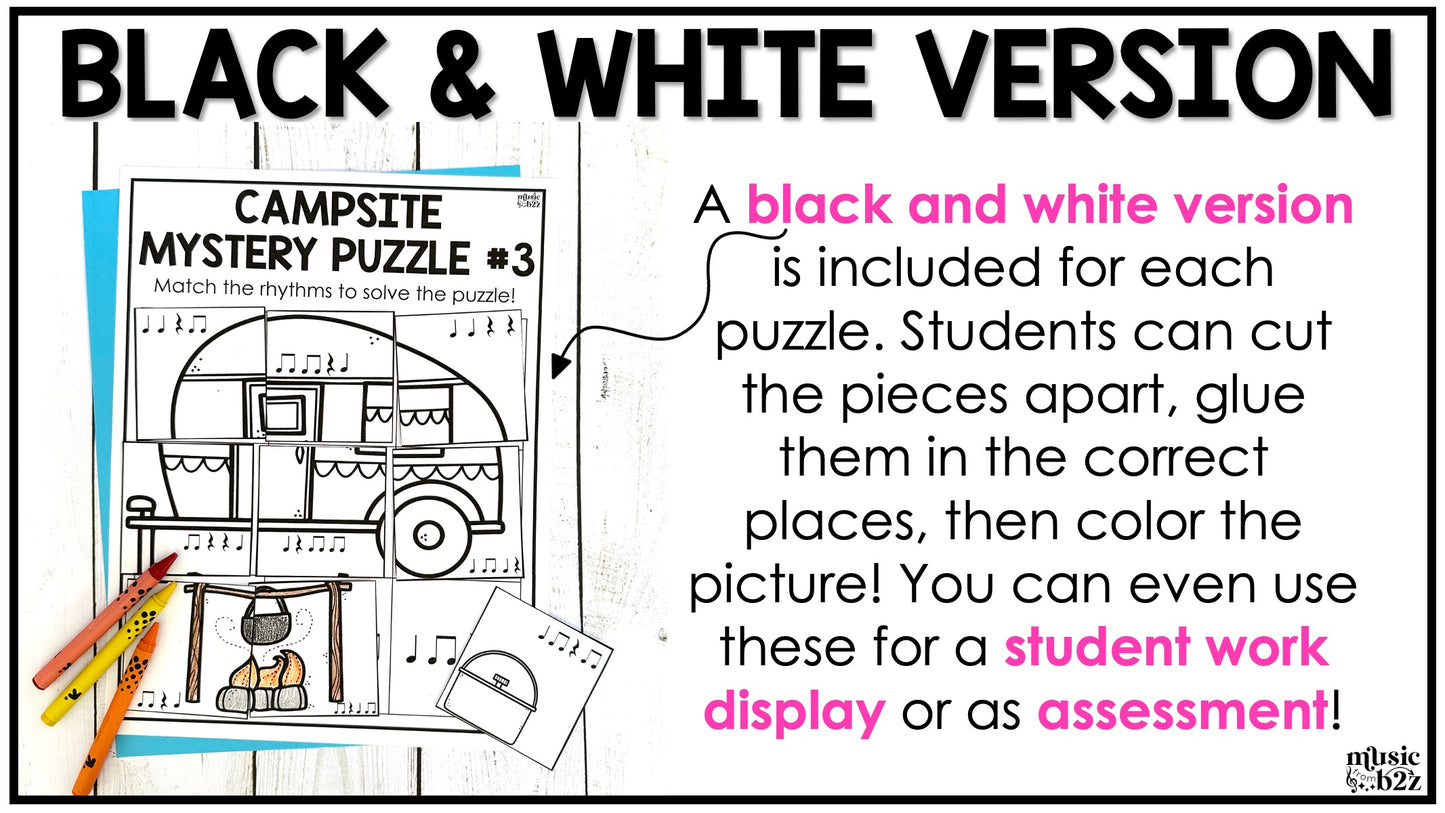 Quarter Rest Rhythm Mystery Puzzles Elementary Music Centers Sub Plans Activity