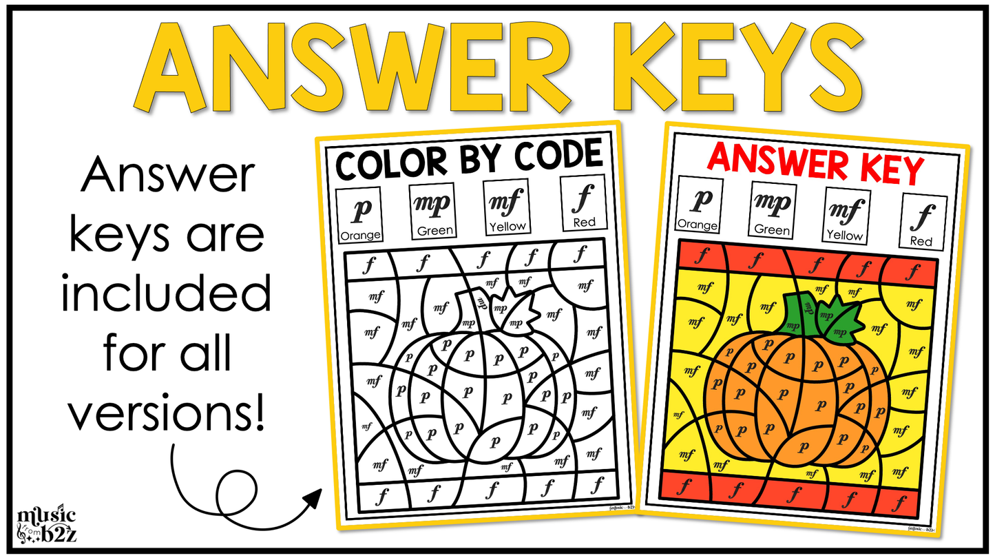 Fall Music Coloring BUNDLE Color by Note Fall Music Worksheets Color by Rhythm