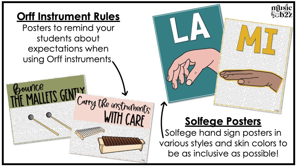 Music Classroom Decor BUNDLE - Music Bulletin Board & Posters - Modern Oasis