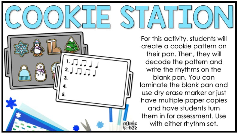 Winter Rhythm Cookies Elementary Music Activity Centers Game Craft Composition