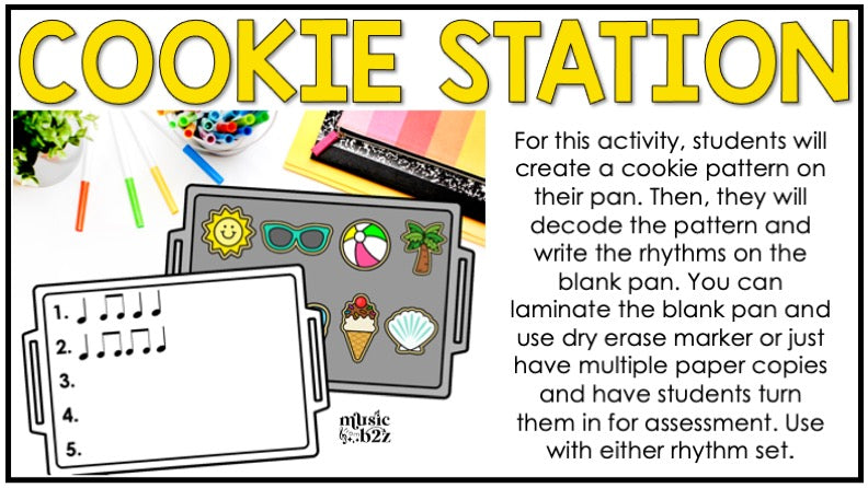Summer Rhythm Cookies Elementary Music Centers Game Craft Composition