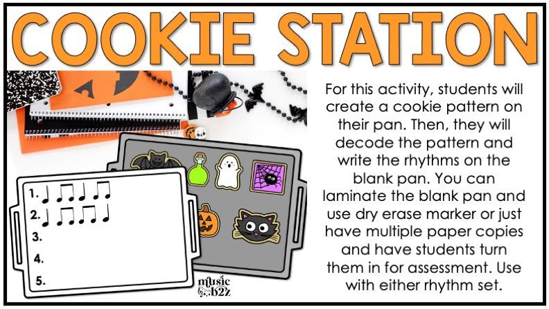 Halloween Rhythm Cookies Elementary Music Centers Game Craft Composition