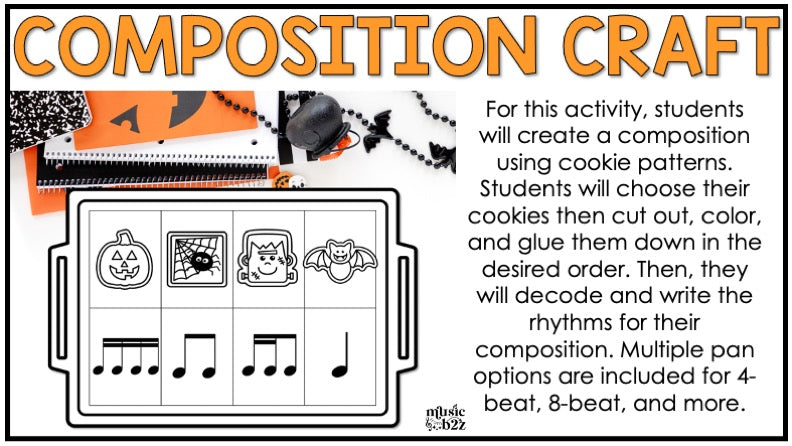 Halloween Rhythm Cookies Elementary Music Centers Game Craft Composition