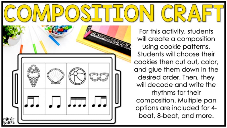 Summer Rhythm Cookies Elementary Music Centers Game Craft Composition