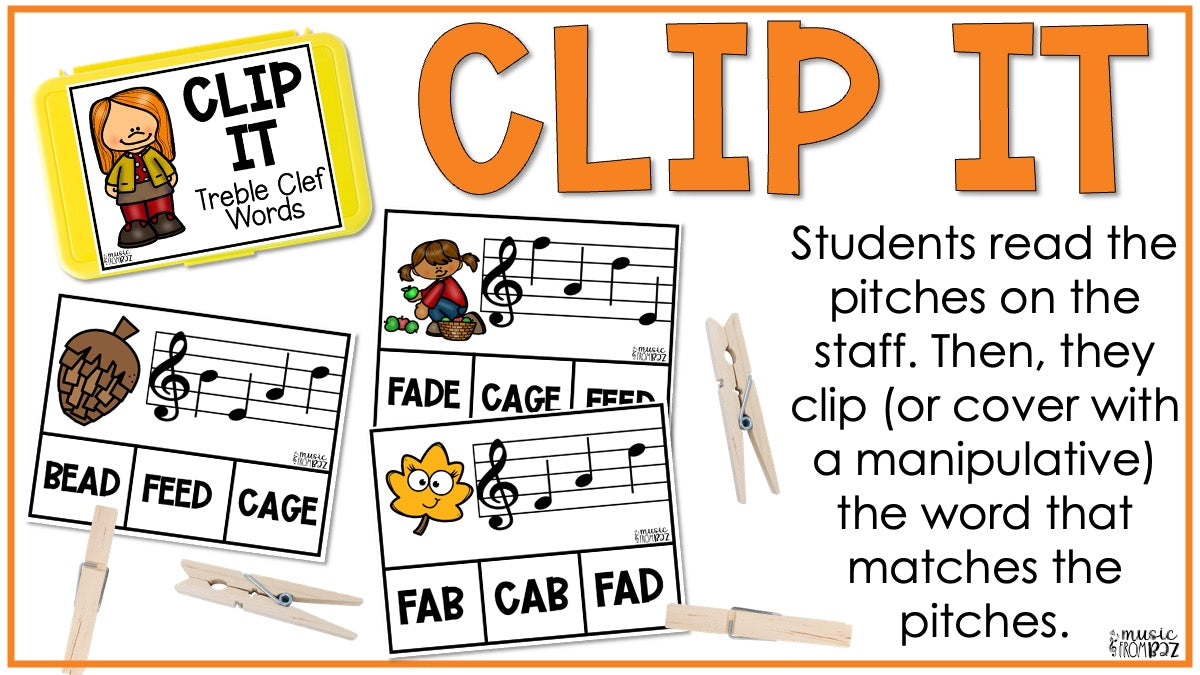Fall Music Treble Clef Task Cards Treble Clef Notes Fall Music Activities