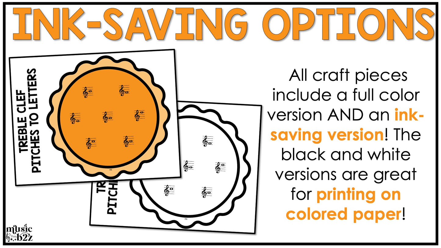 Thanksgiving Music Craft Treble Clef Bass Clef Music Centers Music Sub Plans