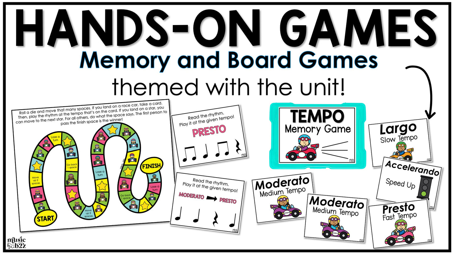 Tempo Unit Elementary Music Curriculum Lesson Activity Worksheets Games