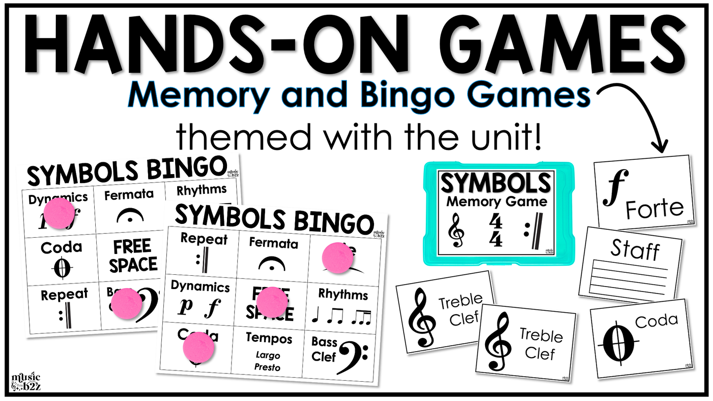Music Symbols Unit Elementary Music Curriculum Lesson Activity Worksheets Games