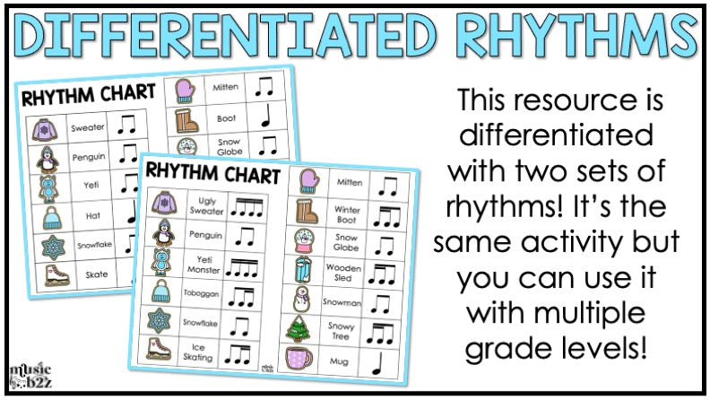 Winter Rhythm Cookies Elementary Music Activity Centers Game Craft Composition