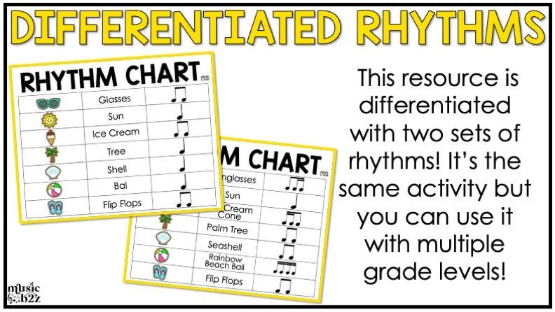 Summer Rhythm Cookies Elementary Music Centers Game Craft Composition