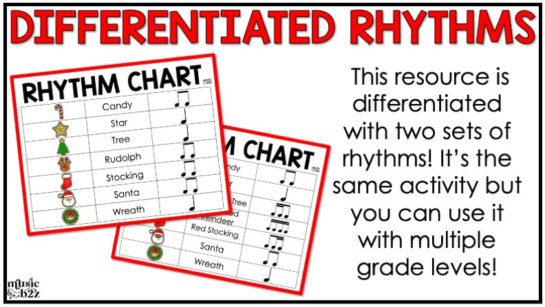 Christmas Rhythm Cookies Elementary Music Centers Game Craft Composition