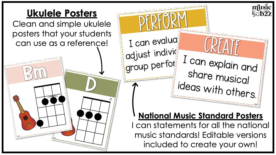 Music Classroom Decor BUNDLE - Music Bulletin Board & Posters - Modern Oasis