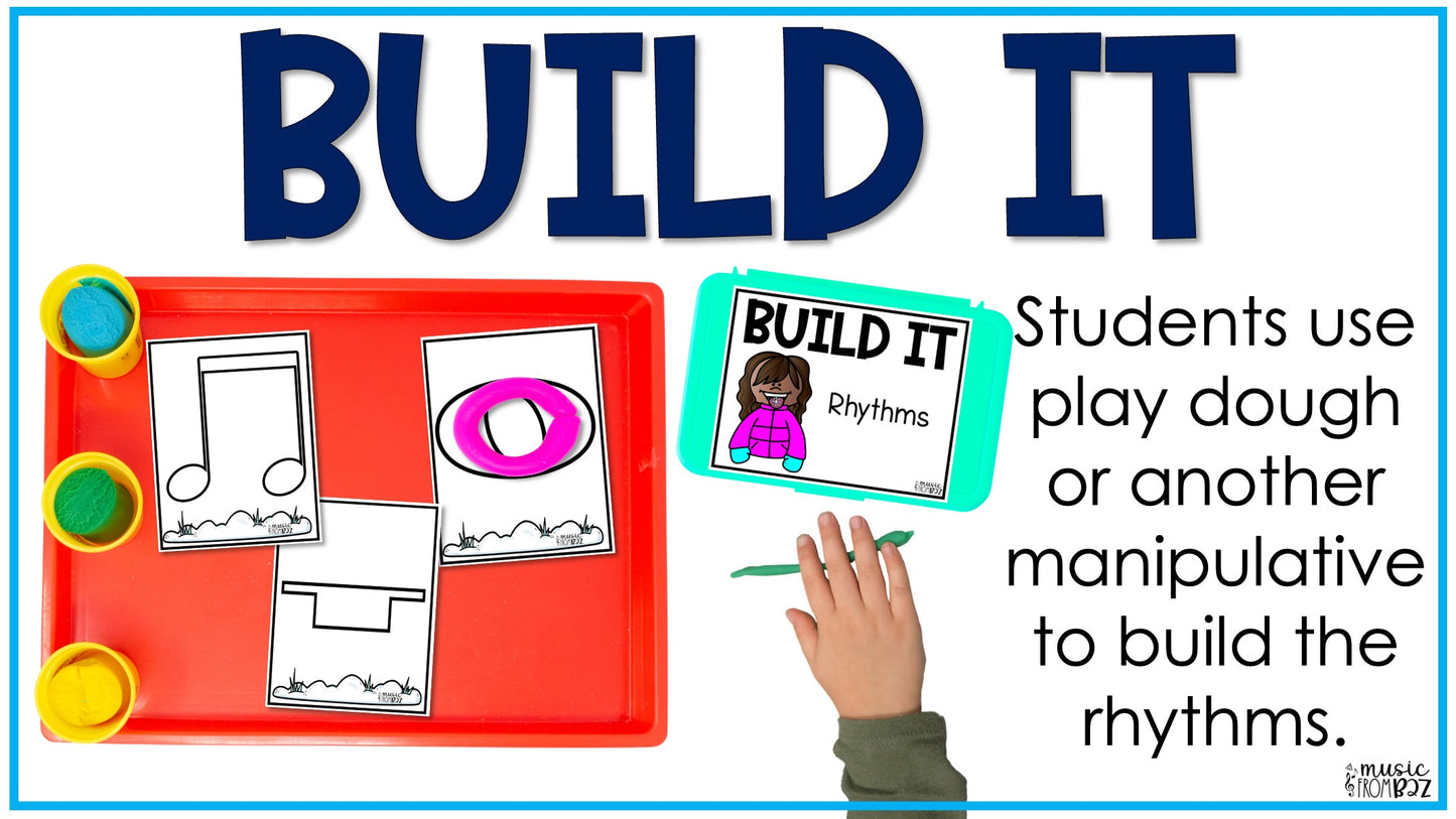 Winter Music Task Cards - Music Rhythm Worksheet - January Music Lesson