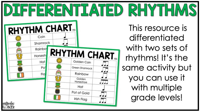 St. Patrick's Day Rhythm Cookies Elementary Music Centers Game Craft Composition