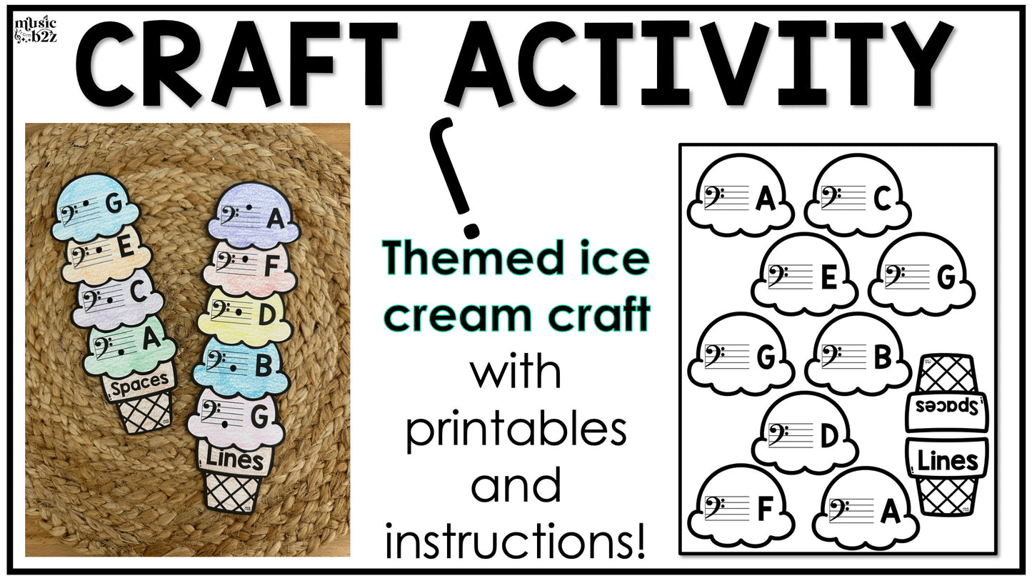 Bass Clef Unit Elementary Music Curriculum Lesson Activity Worksheets Games