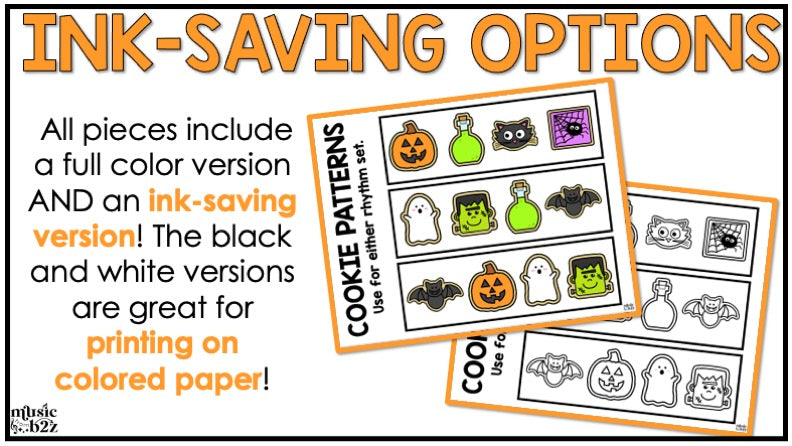 Halloween Rhythm Cookies Elementary Music Centers Game Craft Composition