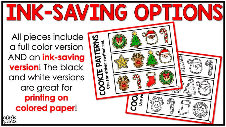 Christmas Rhythm Cookies Elementary Music Centers Game Craft Composition