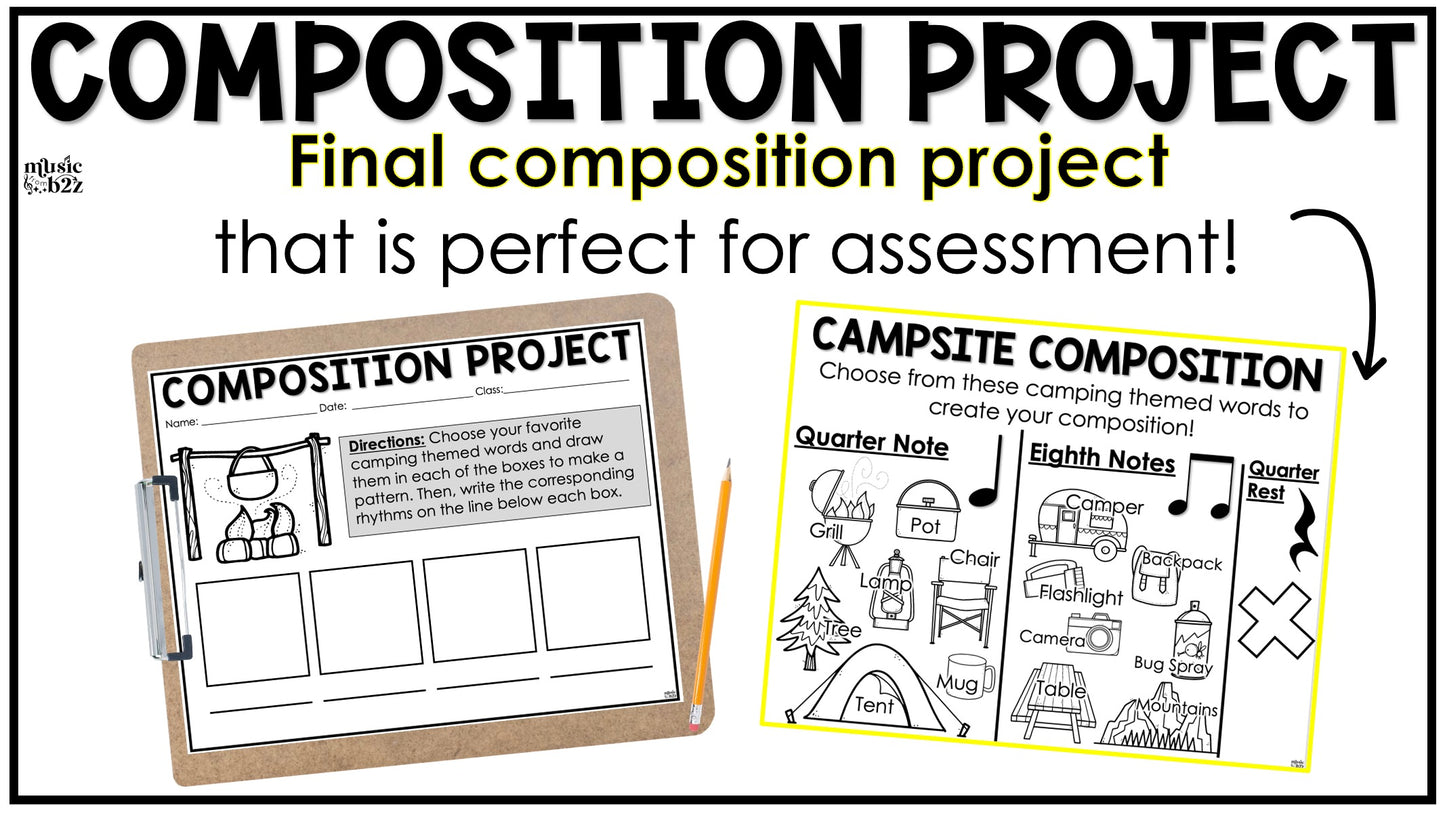 Quarter Rest Unit Elementary Music Lesson Activity Composition Worksheets