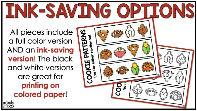 Thanksgiving Rhythm Cookies Elementary Music Centers Game Craft Composition
