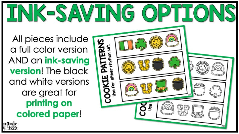 St. Patrick's Day Rhythm Cookies Elementary Music Centers Game Craft Composition