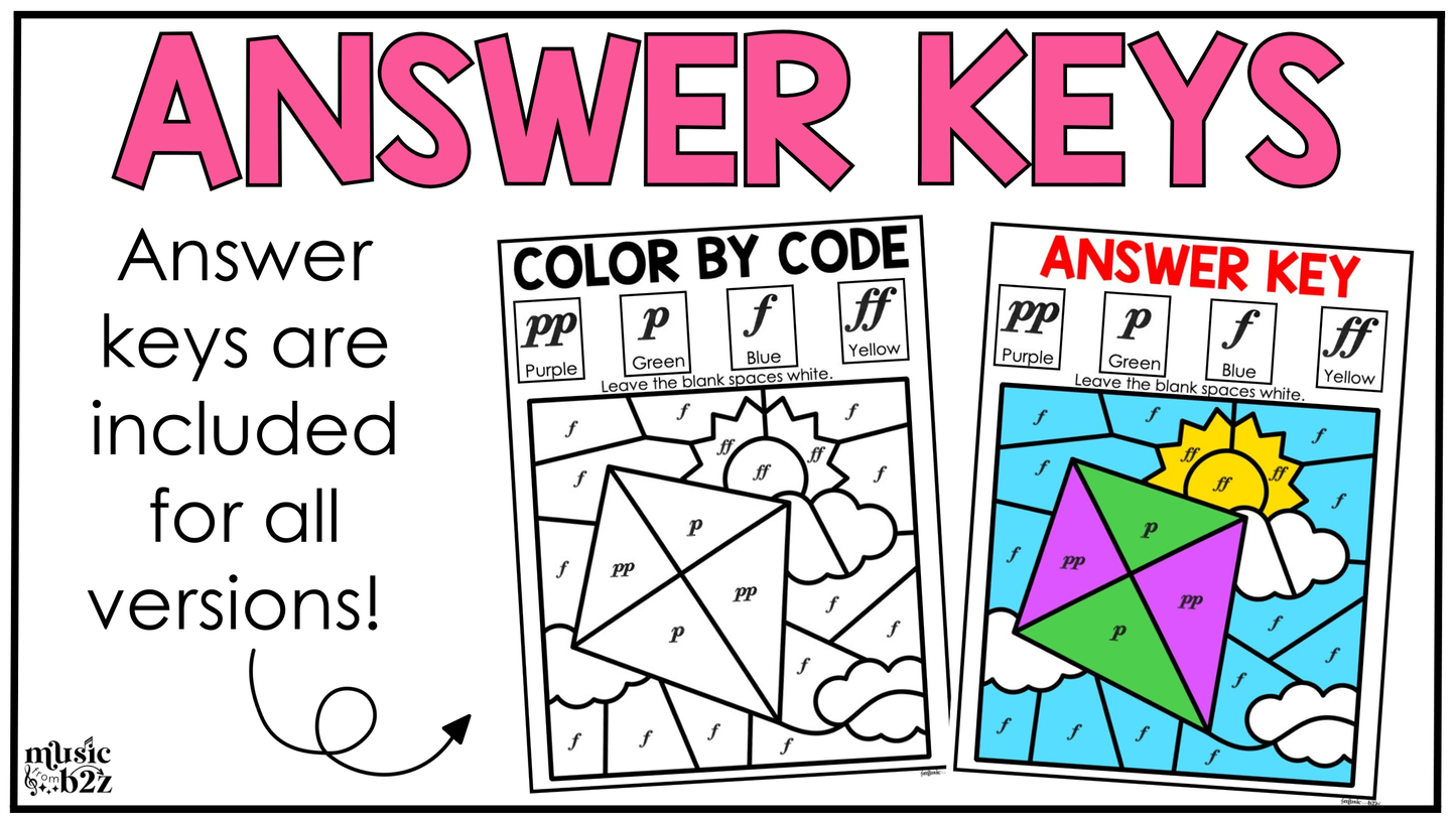 Spring Music Coloring Pages Color by Note Spring Music Worksheets Dynamics