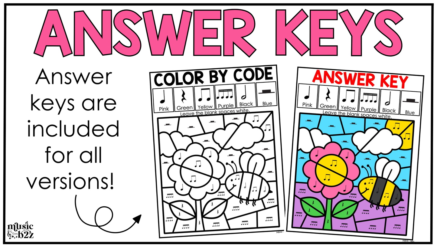 Spring Music Coloring Pages Rhythm Worksheets Spring Music Color by Note