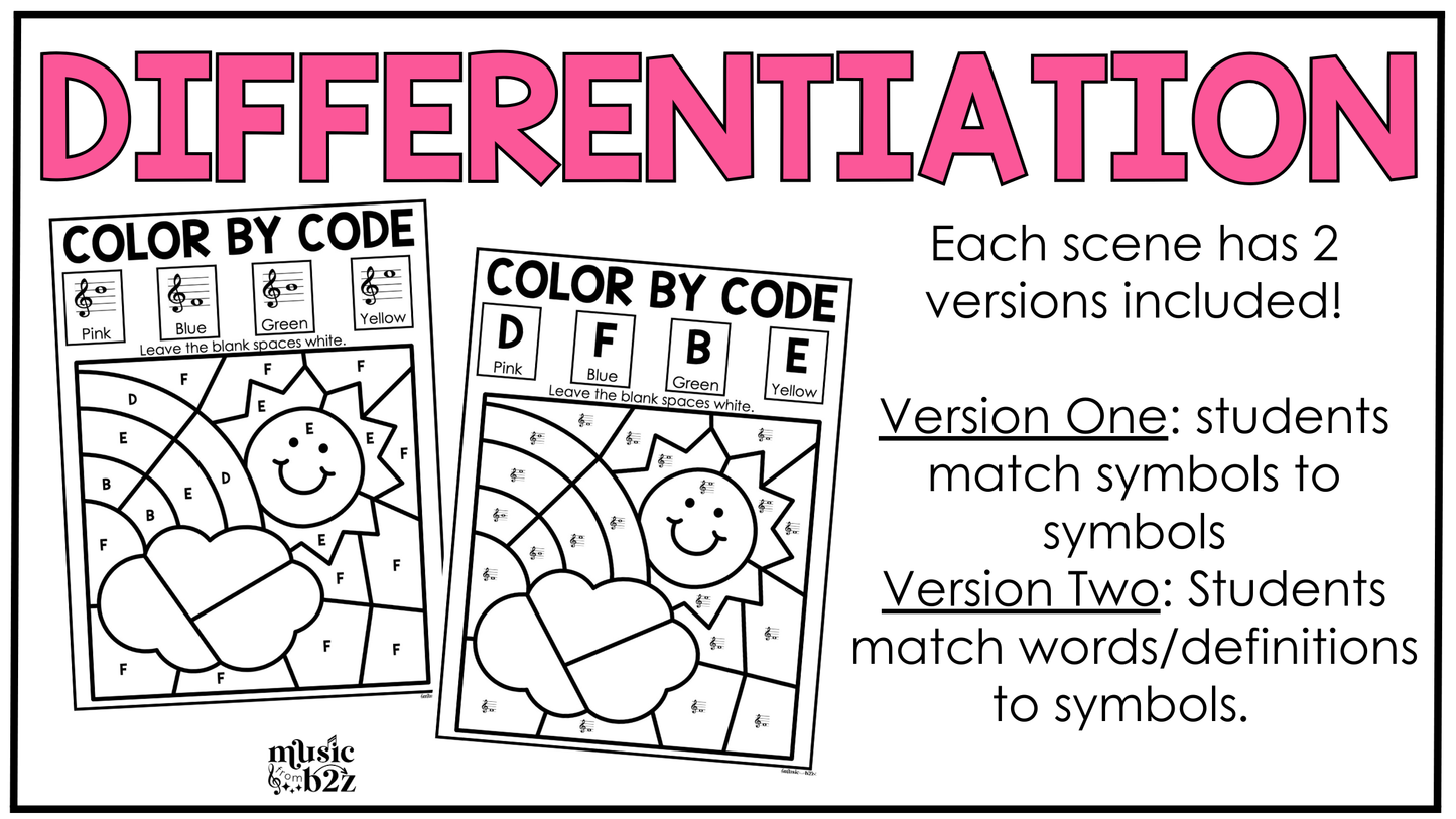 Spring Music Coloring Pages Color by Note Spring Music Worksheets Treble Clef