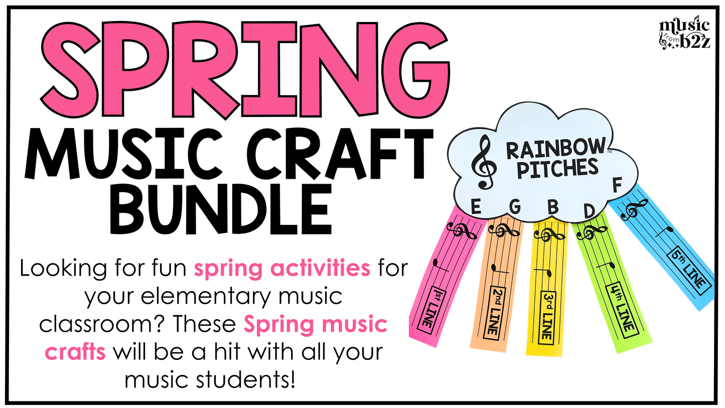 Spring Music Craft BUNDLE Spring Music Bulletin Board Music Sub Plan
