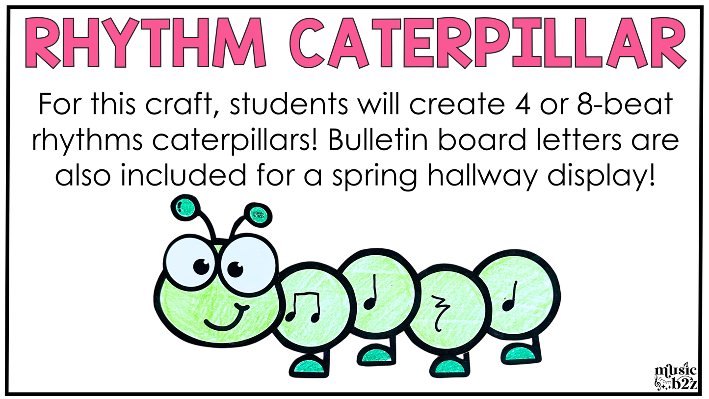 Spring Music Craft BUNDLE Spring Music Bulletin Board Music Sub Plan
