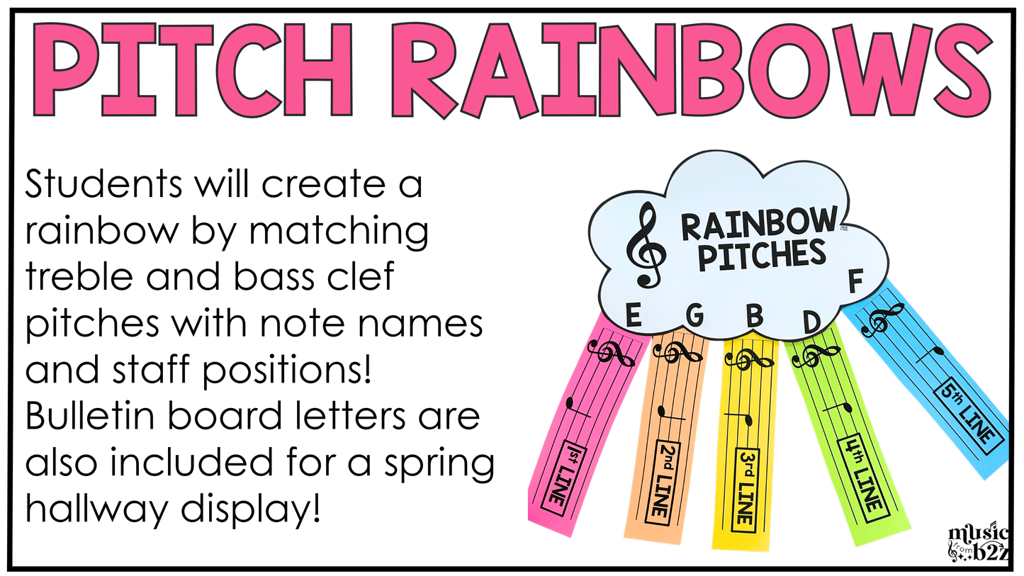 Spring Music Craft BUNDLE Spring Music Bulletin Board Music Sub Plan