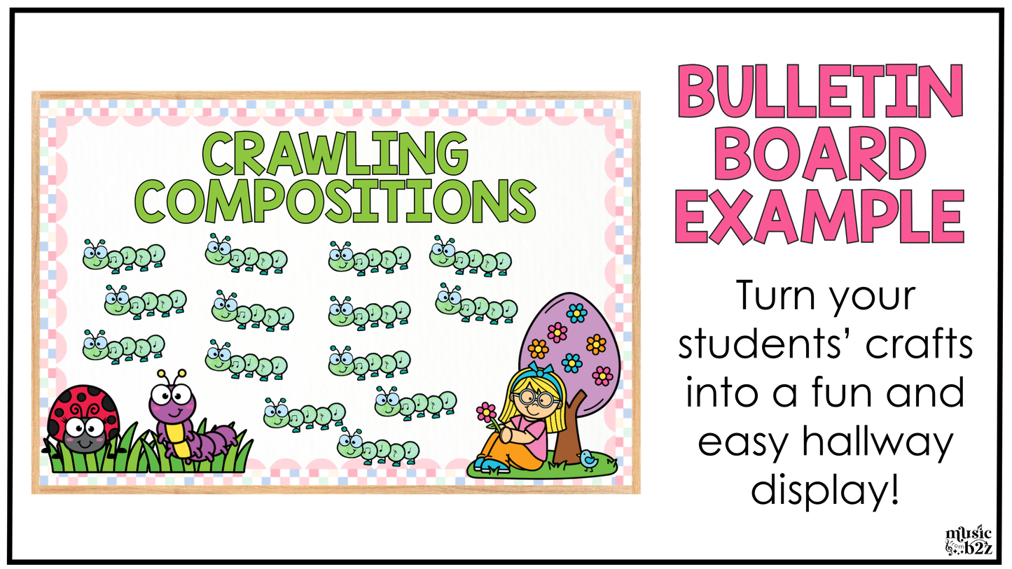 Spring Music Craft BUNDLE Spring Music Bulletin Board Music Sub Plan