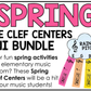 Spring Music Centers BUNDLE Spring Treble Clef Worksheets Music Games Sub Plans