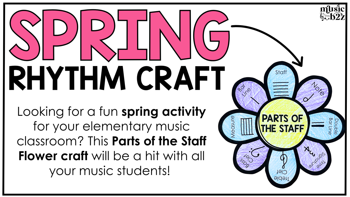 Spring Music Craft Music Bulletin Board Spring Music Sub Plans Music Staff