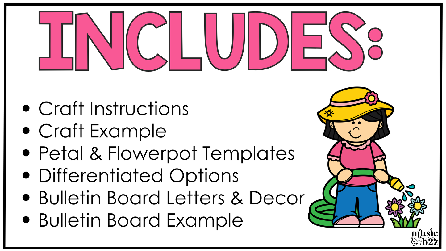 Spring Music Craft Music Bulletin Board Spring Music Sub Plans Music Staff
