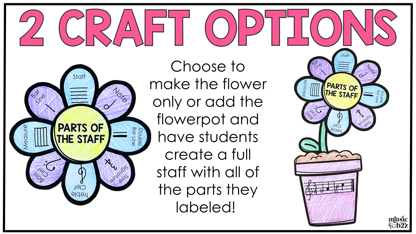 Spring Music Craft Music Bulletin Board Spring Music Sub Plans Music Staff