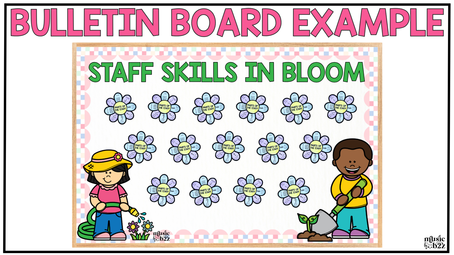Spring Music Craft Music Bulletin Board Spring Music Sub Plans Music Staff
