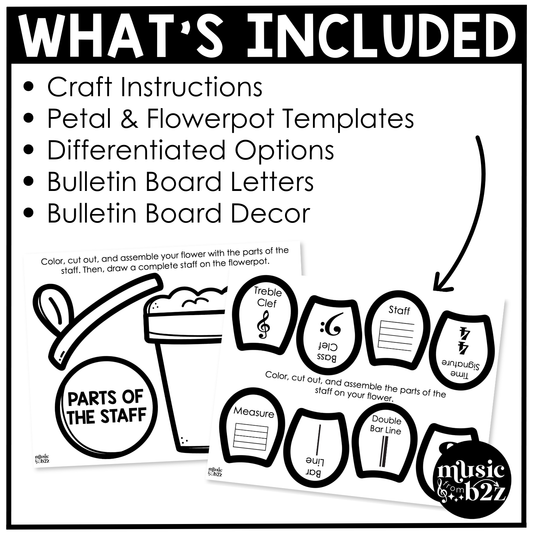 Spring Music Craft Music Bulletin Board Spring Music Sub Plans Music Staff