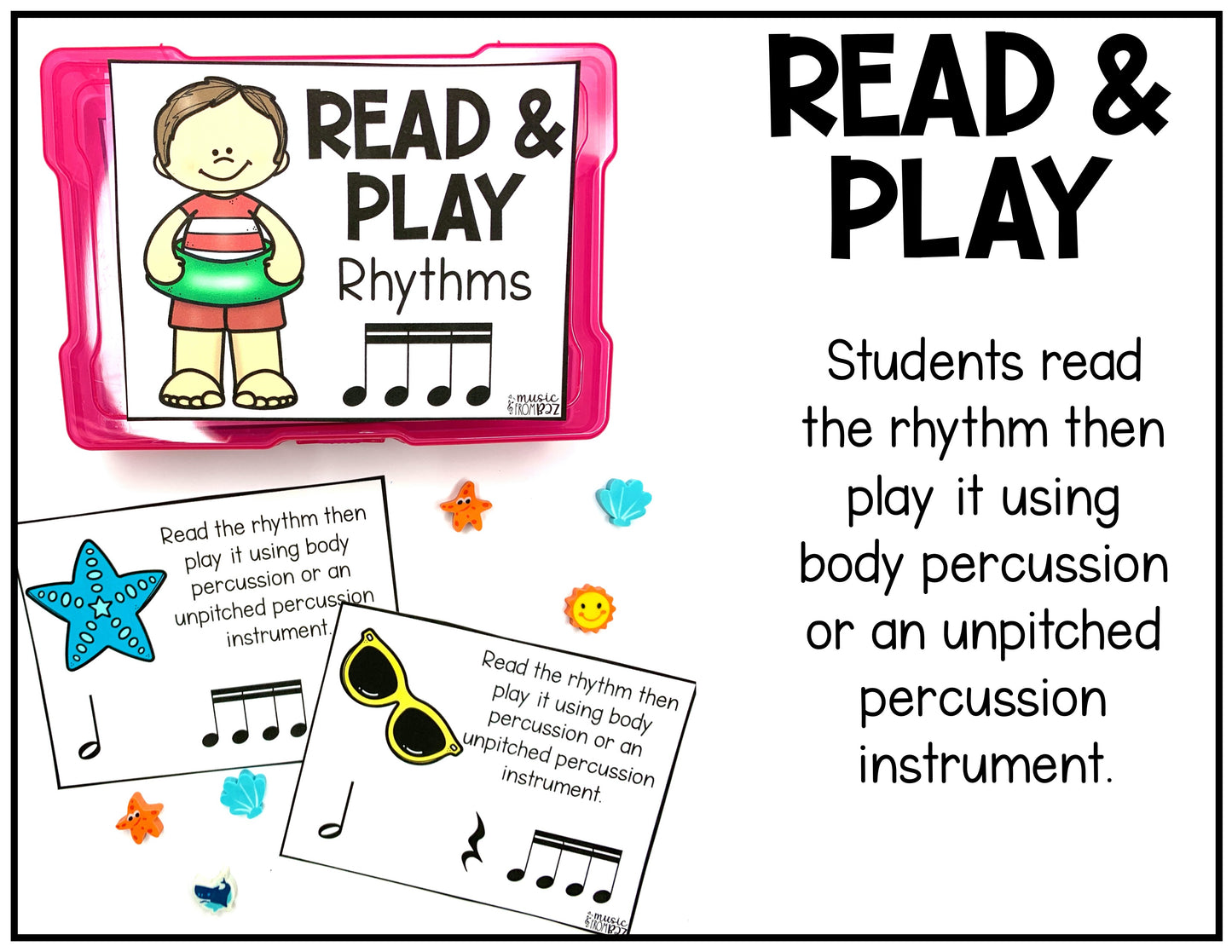 Summer Music Rhythm Task Cards