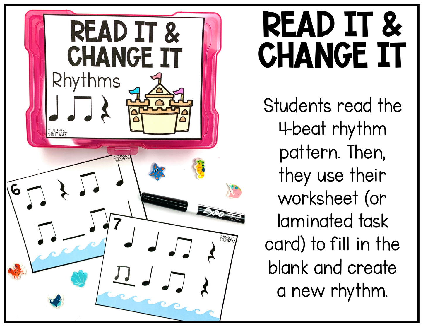 Summer Music Rhythm Task Cards