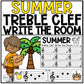 Summer Music Treble Clef Write the Room