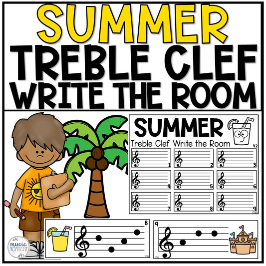 Summer Music Treble Clef Write the Room