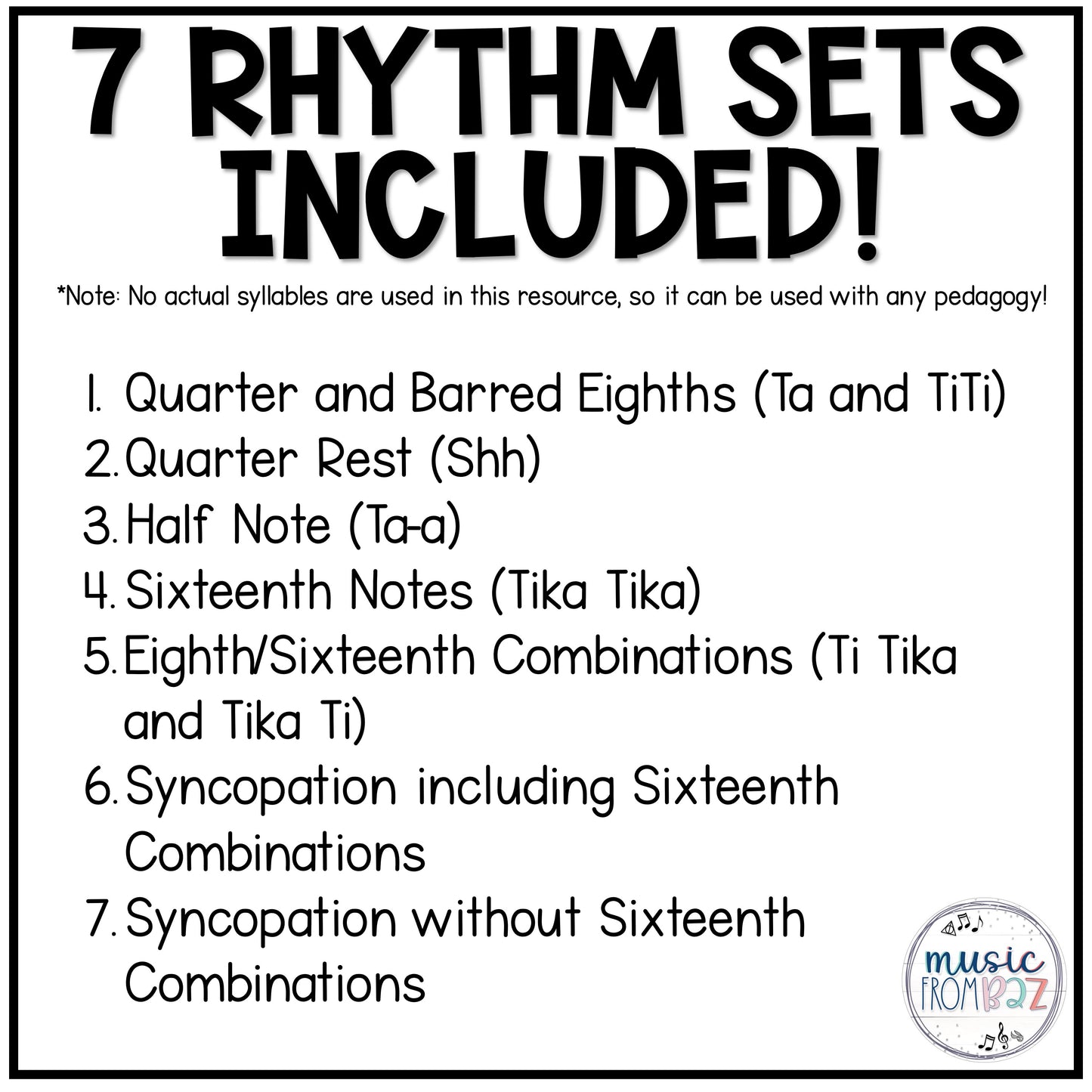 Summer Music Rhythm Write the Room