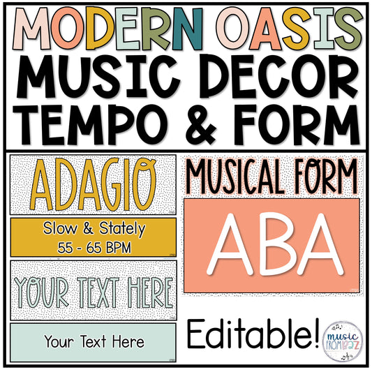 Music Classroom Decor - Tempo & Form Posters - Modern Oasis
