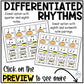 Thanksgiving Elementary Music Composition Rhythm Cards Worksheets & Beat Strips