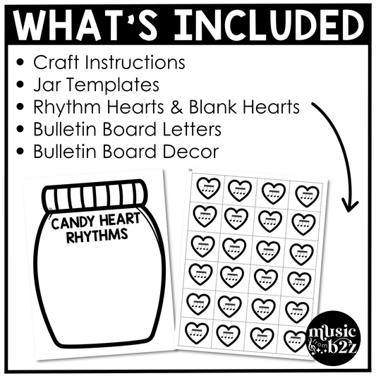 Valentine's Day Music Craft Rhythm Craft Valentine Music Bulletin Board Sub Plan