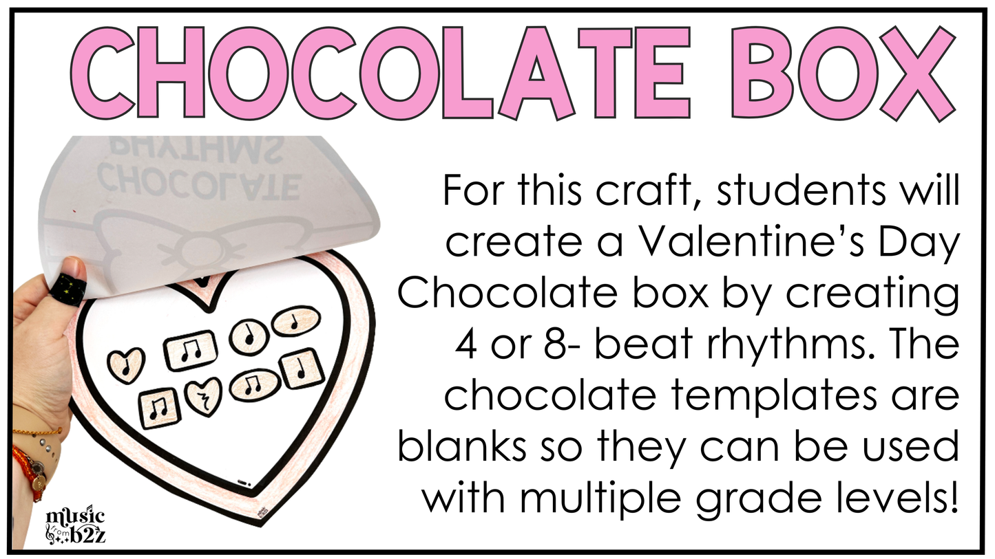 Valentine's Day Music Craft BUNDLE Valentine Music Bulletin Board Music Sub Plan