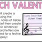 Valentine's Day Music Craft BUNDLE Valentine Music Bulletin Board Music Sub Plan