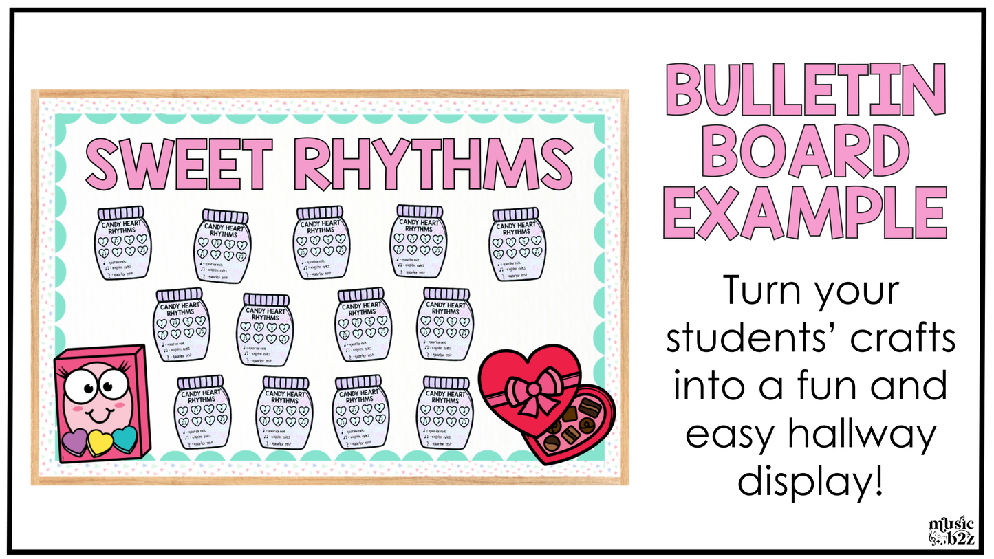 Valentine's Day Music Craft BUNDLE Valentine Music Bulletin Board Music Sub Plan